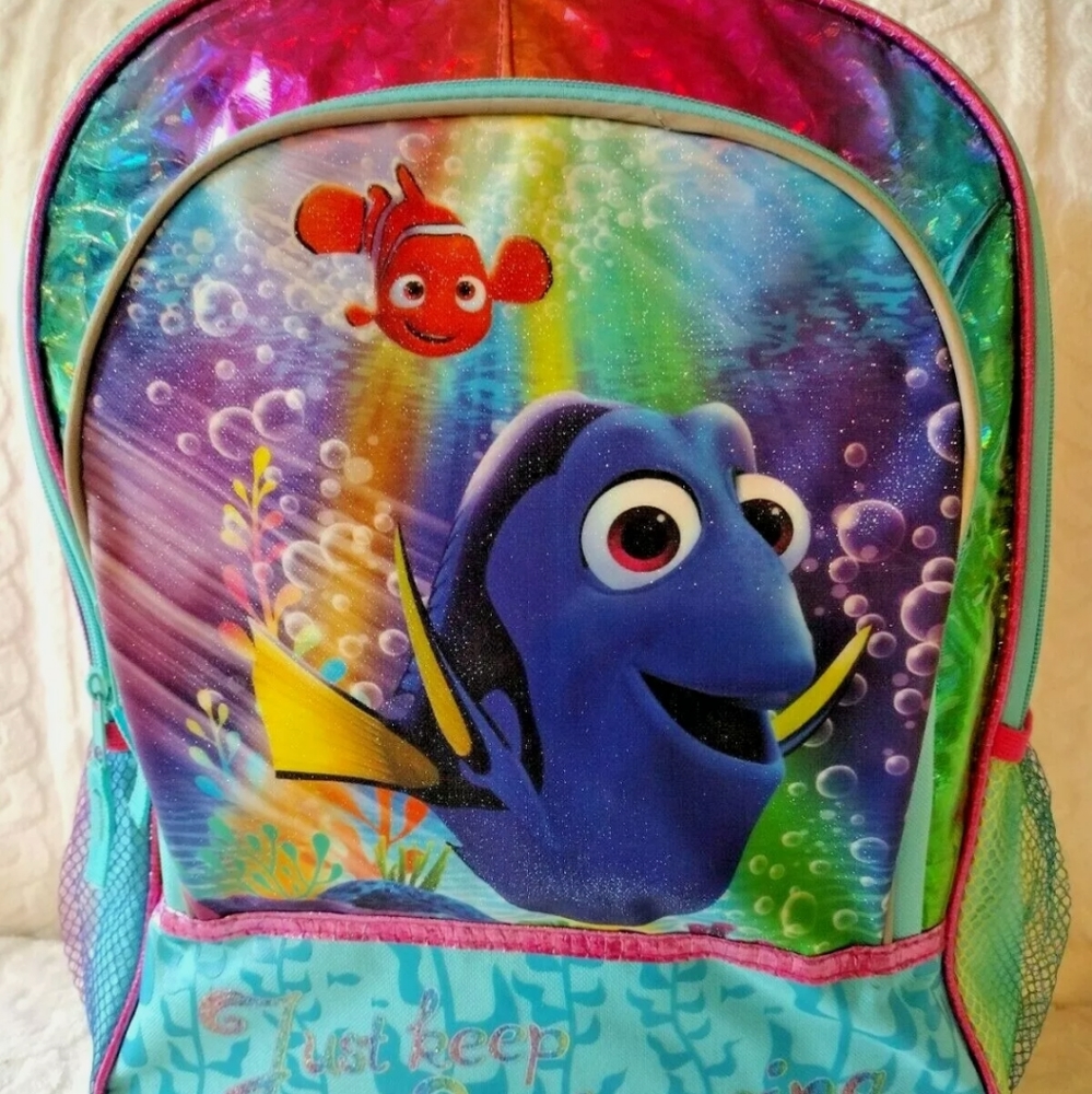 Finding Dory Nemo-Disney/Pixar-Hot Pink 16 in Backpack Travel Tote Bag